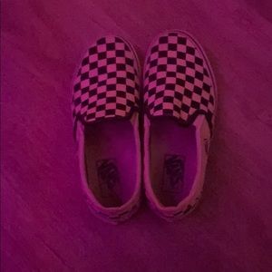 White and Black checkered vans